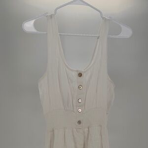 Patrons of Peace White Button up Mini Flowy Dress Made in India Size Small